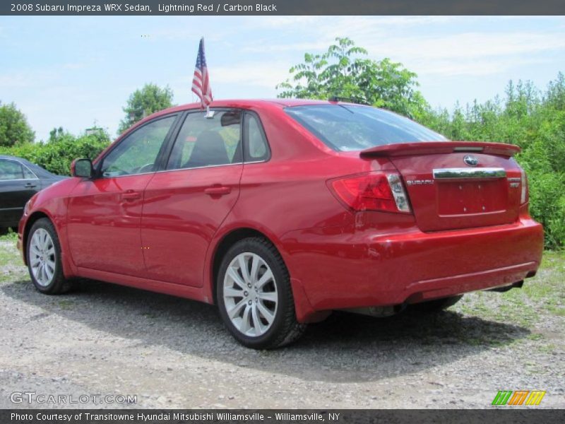 Lightning Red / Carbon Black 2008 Subaru Impreza WRX Sedan