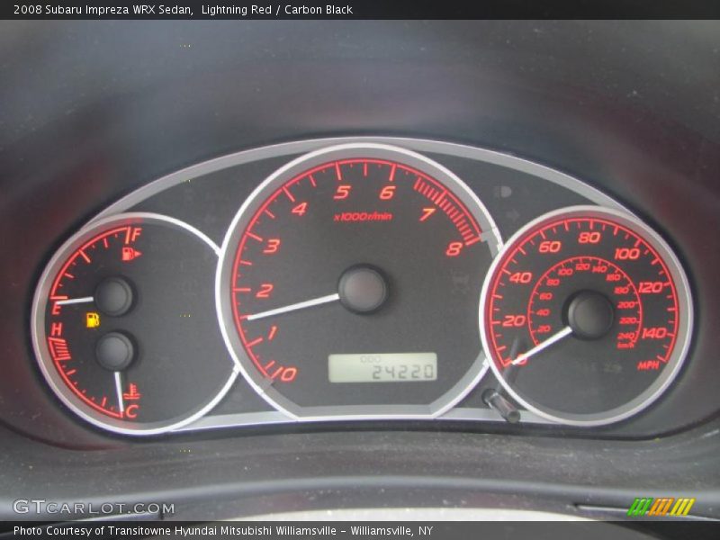 Lightning Red / Carbon Black 2008 Subaru Impreza WRX Sedan