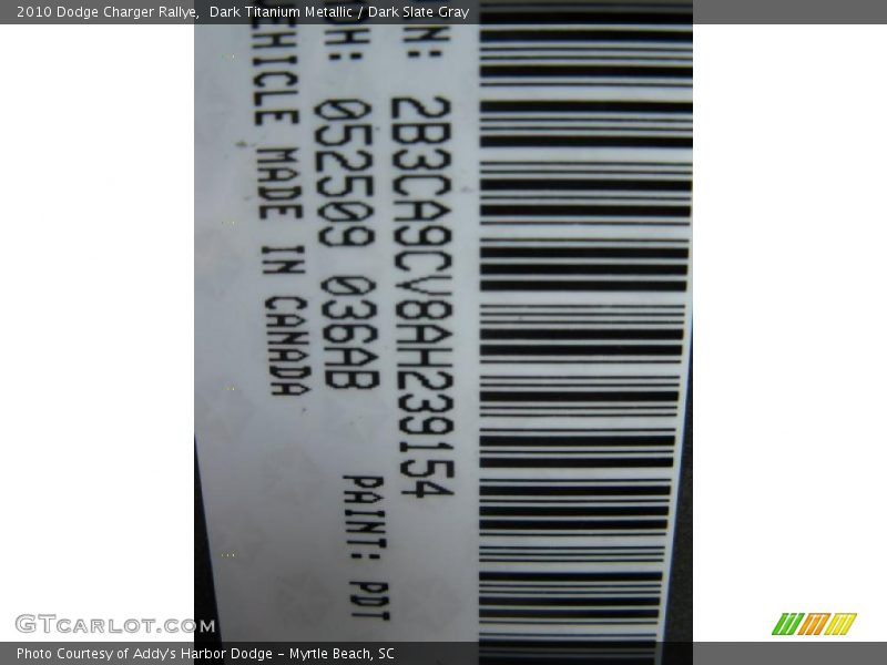 Dark Titanium Metallic / Dark Slate Gray 2010 Dodge Charger Rallye
