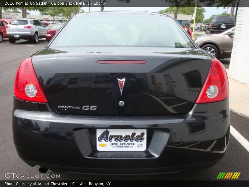 Carbon Black Metallic / Ebony 2010 Pontiac G6 Sedan