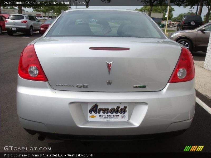 Quicksilver Metallic / Ebony 2010 Pontiac G6 Sedan