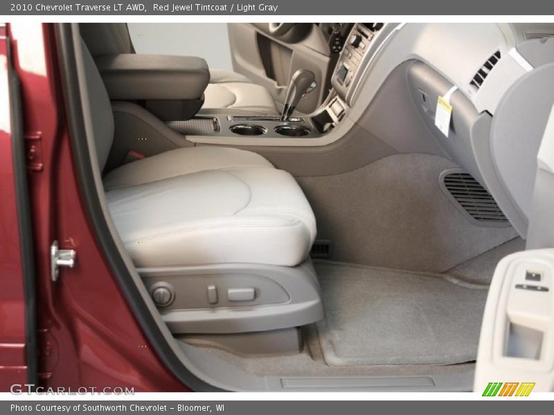 Red Jewel Tintcoat / Light Gray 2010 Chevrolet Traverse LT AWD