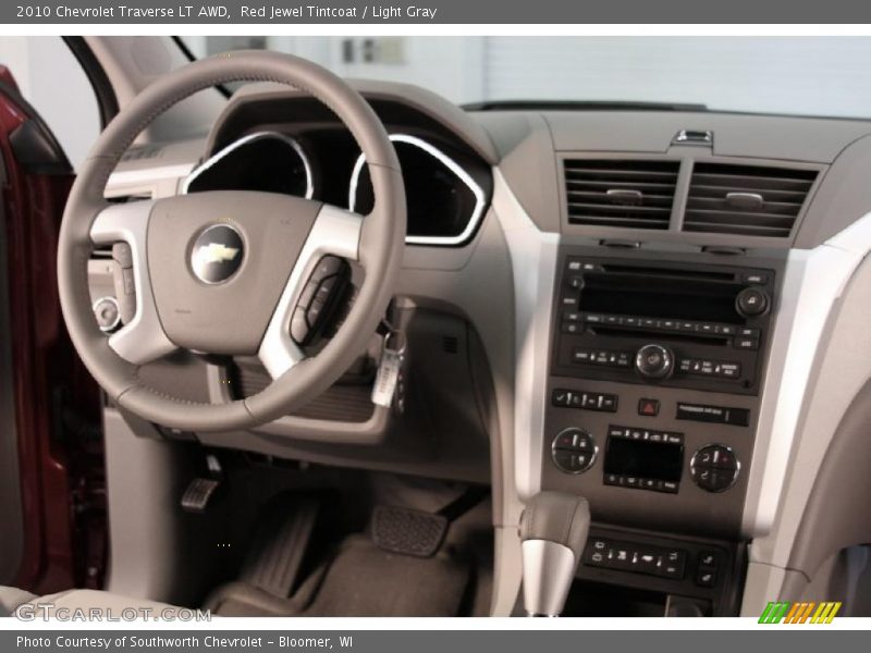 Red Jewel Tintcoat / Light Gray 2010 Chevrolet Traverse LT AWD