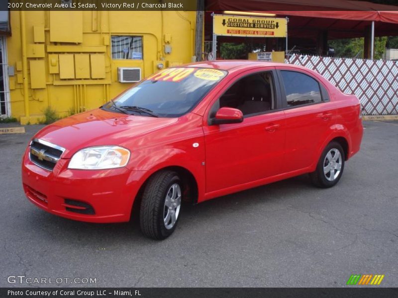 Victory Red / Charcoal Black 2007 Chevrolet Aveo LS Sedan
