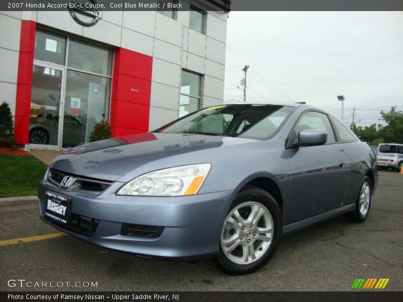 Cool Blue Metallic / Black 2007 Honda Accord EX-L Coupe
