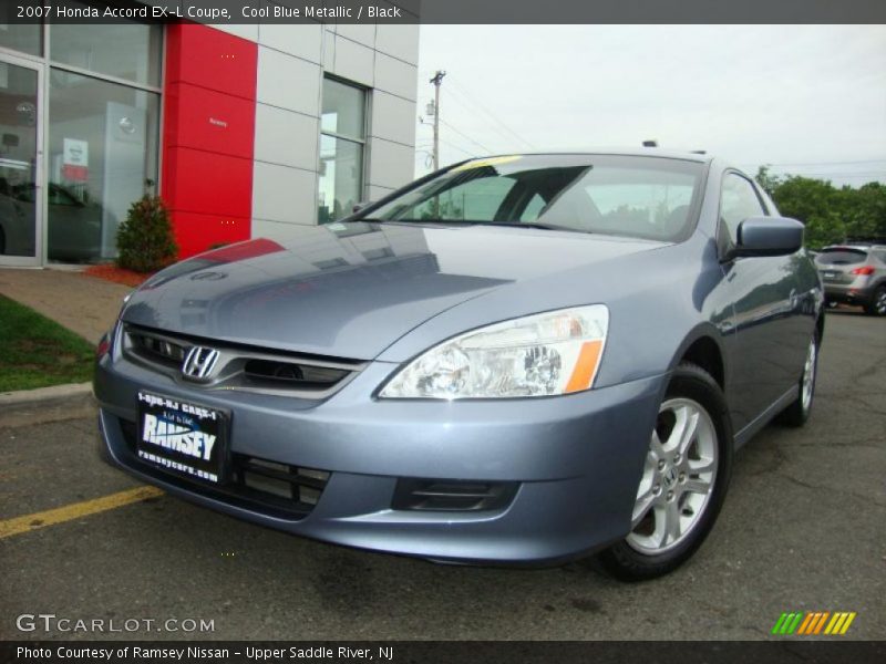 Cool Blue Metallic / Black 2007 Honda Accord EX-L Coupe