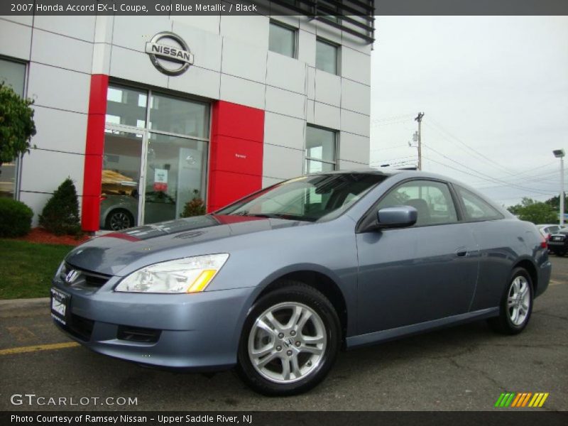 Cool Blue Metallic / Black 2007 Honda Accord EX-L Coupe
