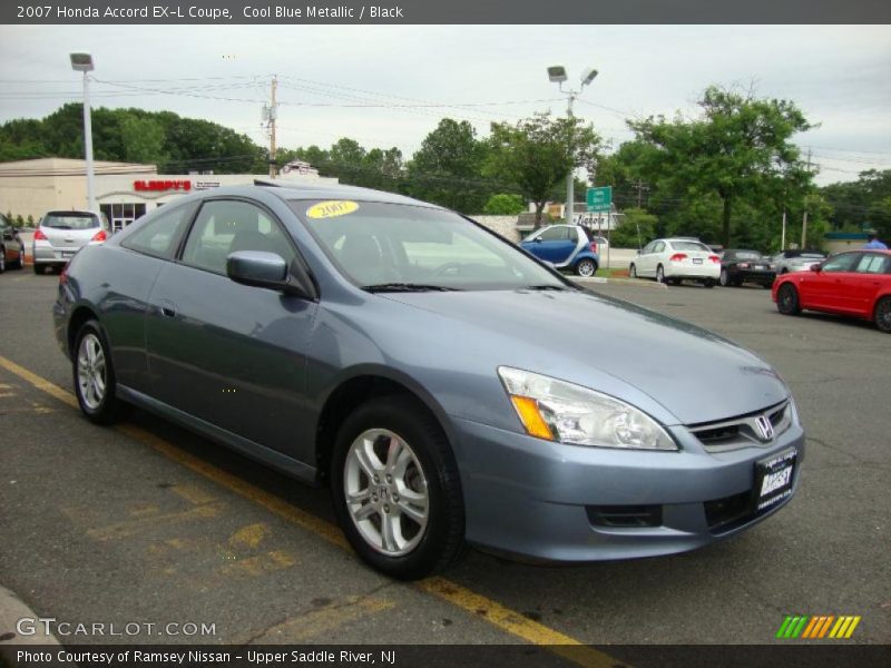 Cool Blue Metallic / Black 2007 Honda Accord EX-L Coupe