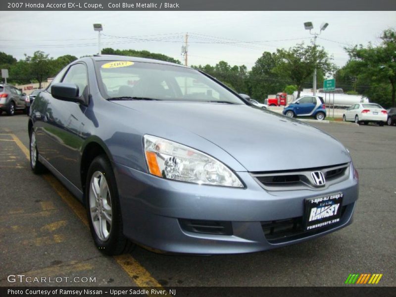 Cool Blue Metallic / Black 2007 Honda Accord EX-L Coupe