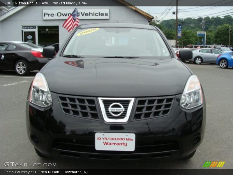 Wicked Black / Gray 2008 Nissan Rogue S AWD