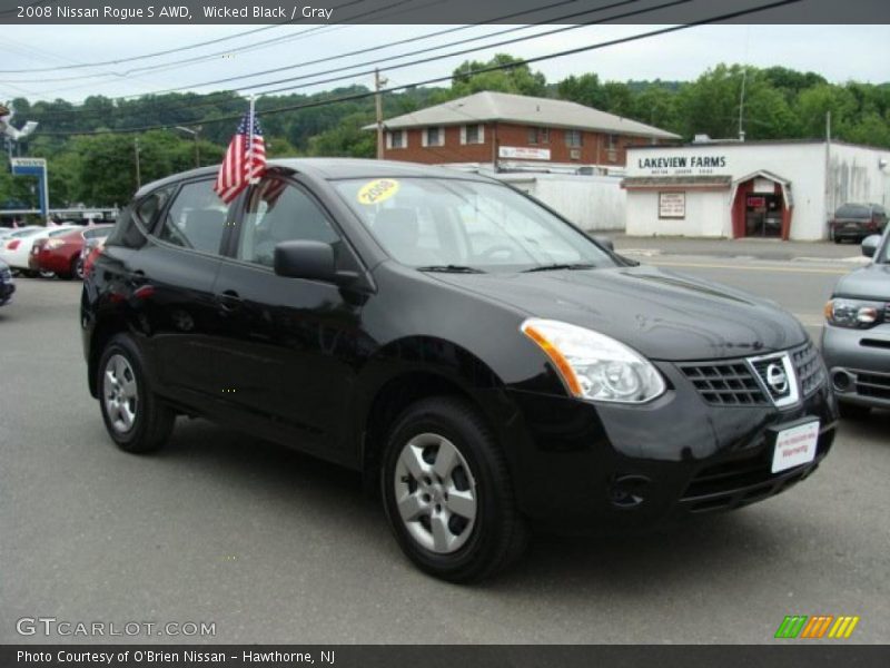 Wicked Black / Gray 2008 Nissan Rogue S AWD