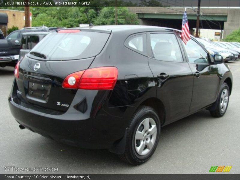 Wicked Black / Gray 2008 Nissan Rogue S AWD