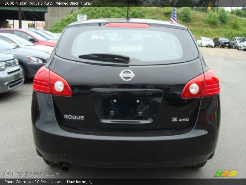 Wicked Black / Gray 2008 Nissan Rogue S AWD