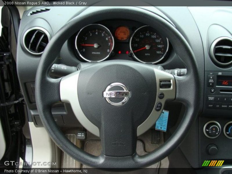 Wicked Black / Gray 2008 Nissan Rogue S AWD