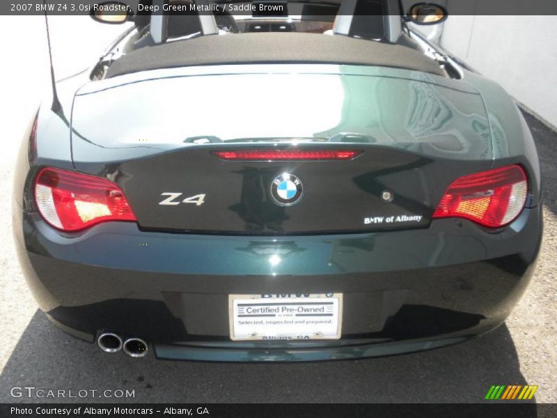 Deep Green Metallic / Saddle Brown 2007 BMW Z4 3.0si Roadster