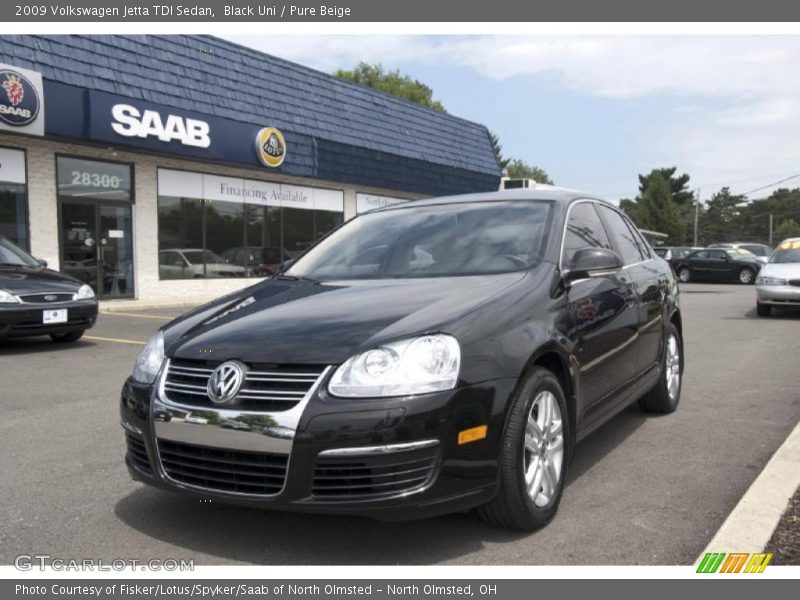 Black Uni / Pure Beige 2009 Volkswagen Jetta TDI Sedan