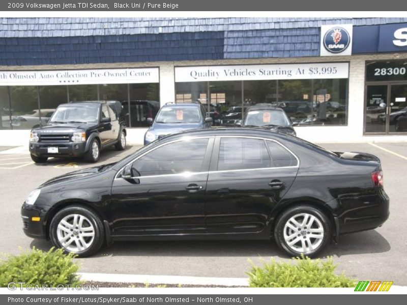 Black Uni / Pure Beige 2009 Volkswagen Jetta TDI Sedan