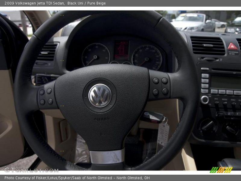 Black Uni / Pure Beige 2009 Volkswagen Jetta TDI Sedan