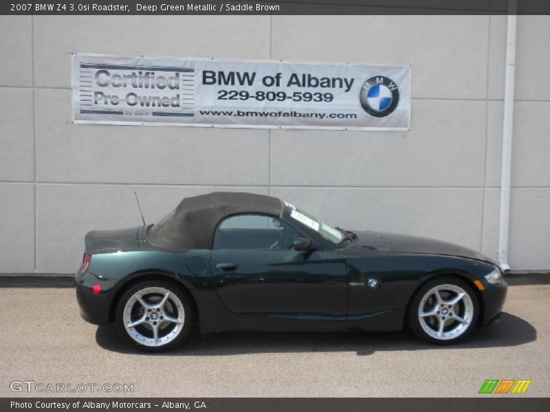 Deep Green Metallic / Saddle Brown 2007 BMW Z4 3.0si Roadster