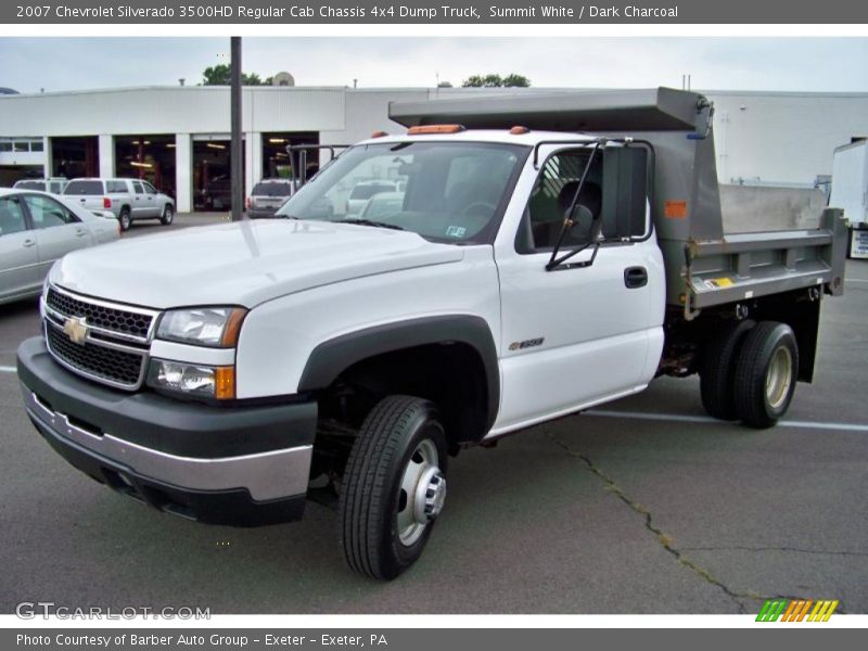 Summit White / Dark Charcoal 2007 Chevrolet Silverado 3500HD Regular Cab Chassis 4x4 Dump Truck