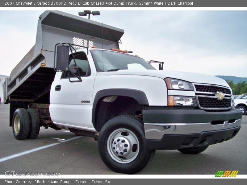Summit White / Dark Charcoal 2007 Chevrolet Silverado 3500HD Regular Cab Chassis 4x4 Dump Truck