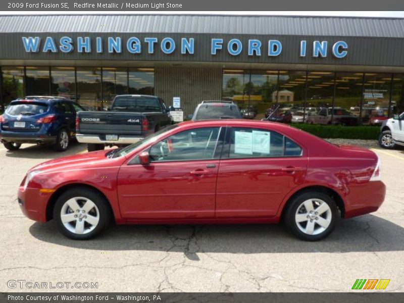 Redfire Metallic / Medium Light Stone 2009 Ford Fusion SE