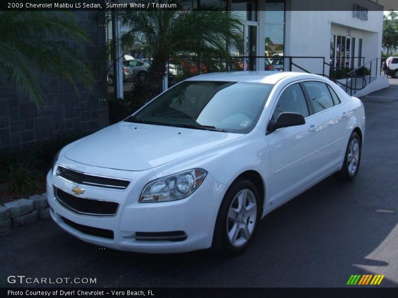 Summit White / Titanium 2009 Chevrolet Malibu LS Sedan
