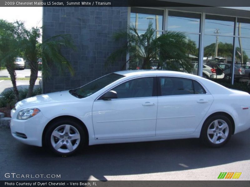 Summit White / Titanium 2009 Chevrolet Malibu LS Sedan