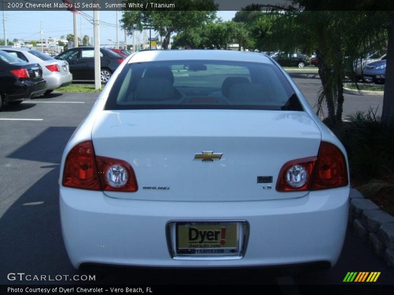 Summit White / Titanium 2009 Chevrolet Malibu LS Sedan