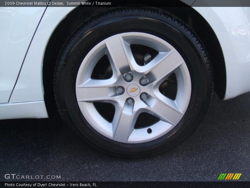 Summit White / Titanium 2009 Chevrolet Malibu LS Sedan