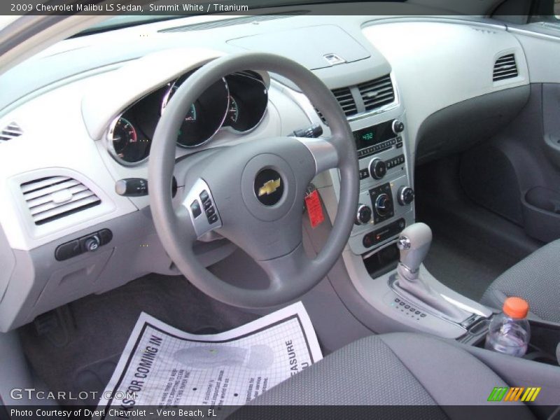 Summit White / Titanium 2009 Chevrolet Malibu LS Sedan
