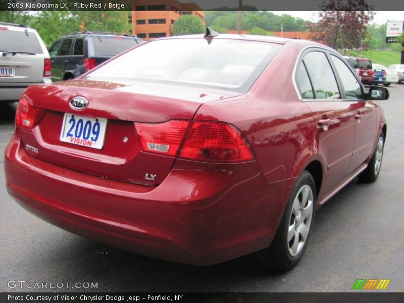 Ruby Red / Beige 2009 Kia Optima LX