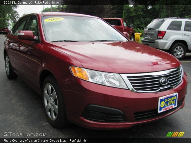 Ruby Red / Beige 2009 Kia Optima LX