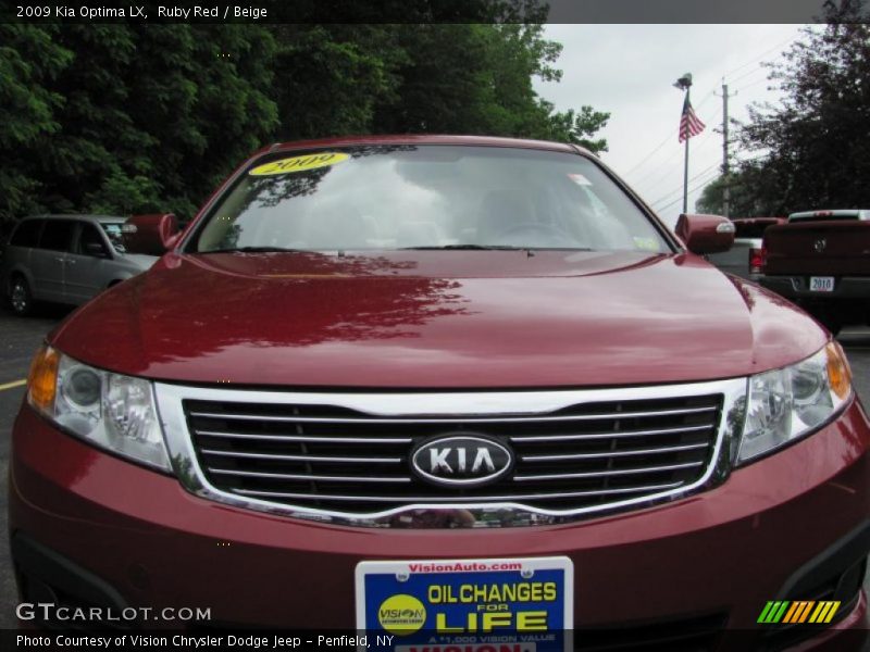 Ruby Red / Beige 2009 Kia Optima LX