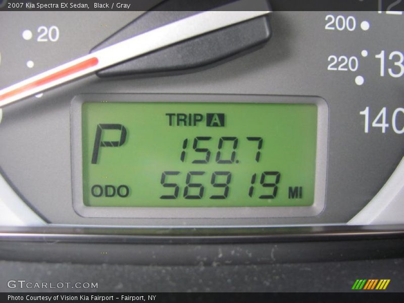 Black / Gray 2007 Kia Spectra EX Sedan