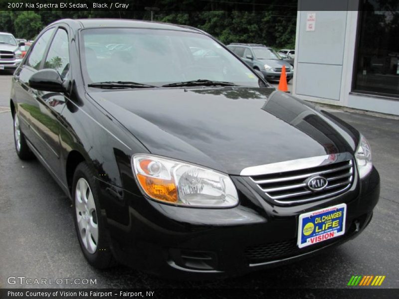 Black / Gray 2007 Kia Spectra EX Sedan