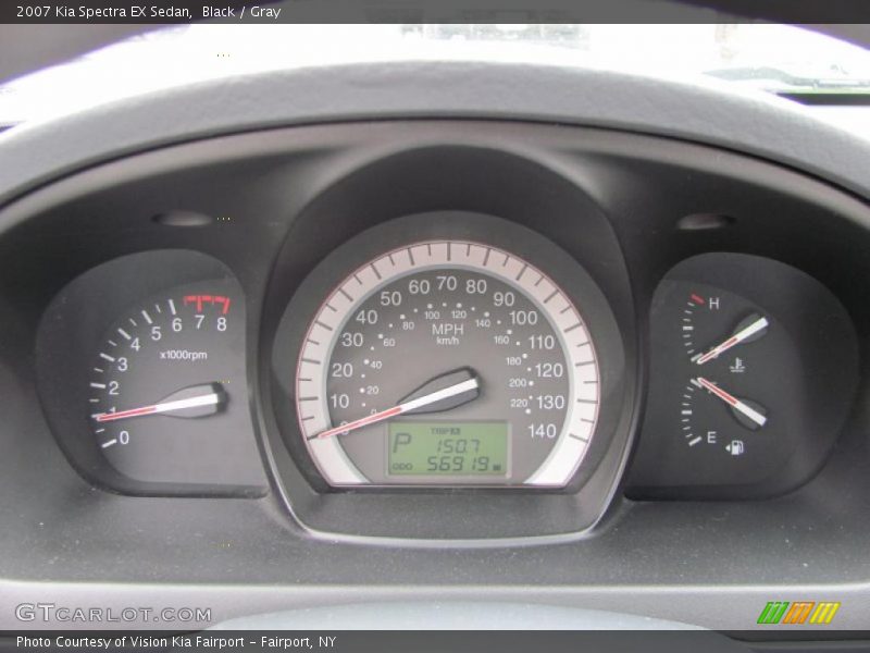 Black / Gray 2007 Kia Spectra EX Sedan