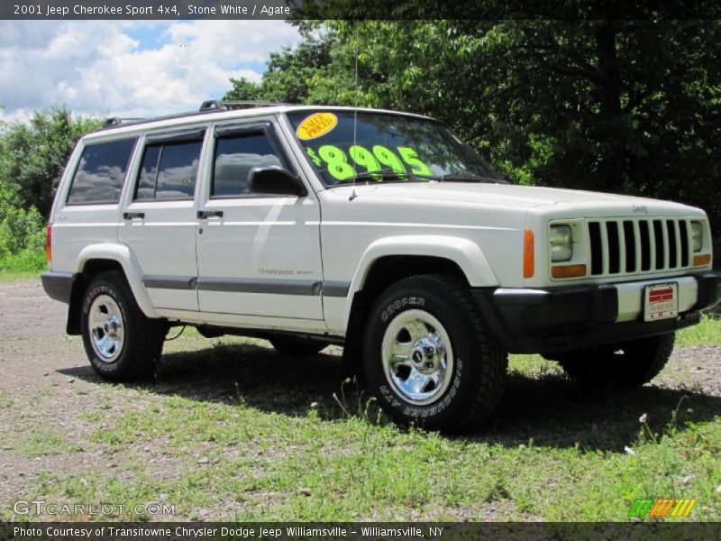 Stone White / Agate 2001 Jeep Cherokee Sport 4x4