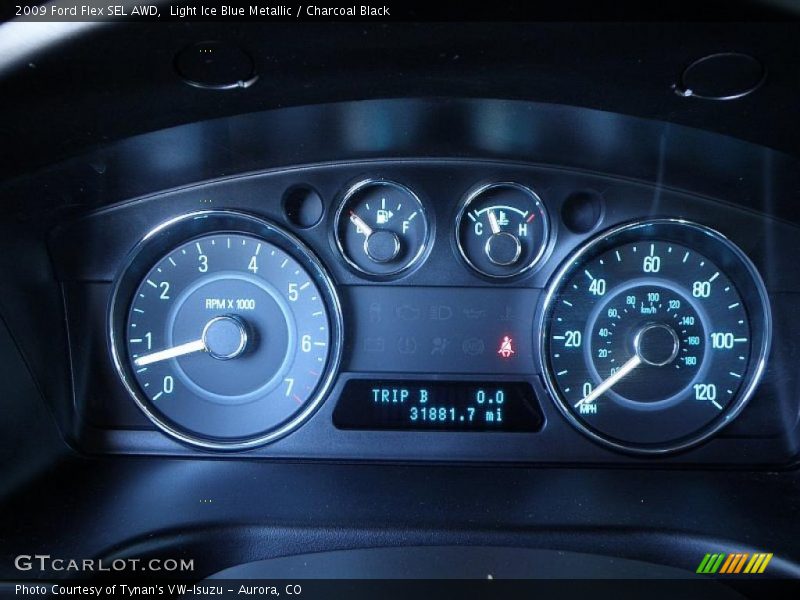 Light Ice Blue Metallic / Charcoal Black 2009 Ford Flex SEL AWD