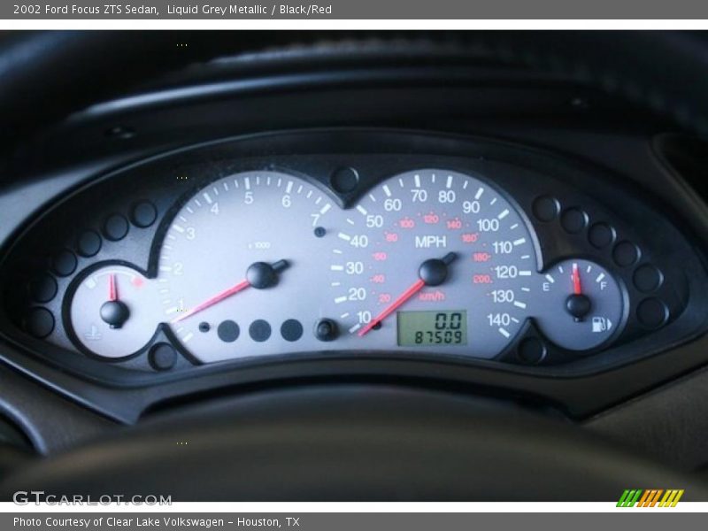 Liquid Grey Metallic / Black/Red 2002 Ford Focus ZTS Sedan