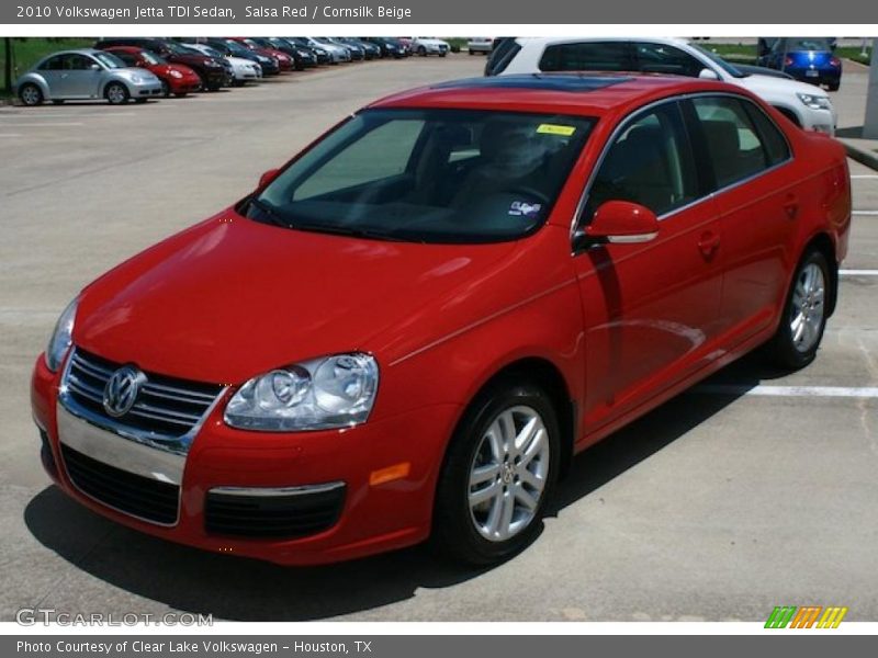 Salsa Red / Cornsilk Beige 2010 Volkswagen Jetta TDI Sedan