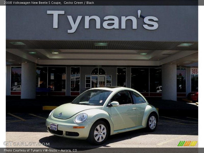 Gecko Green / Black 2008 Volkswagen New Beetle S Coupe