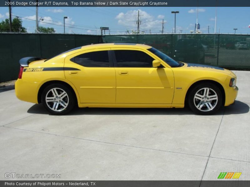Top Banana Yellow / Dark Slate Gray/Light Graystone 2006 Dodge Charger R/T Daytona