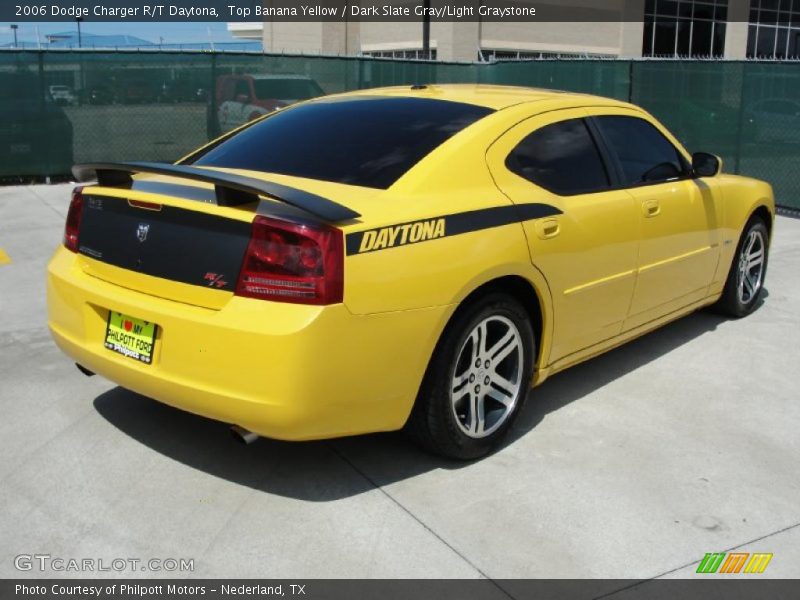 Top Banana Yellow / Dark Slate Gray/Light Graystone 2006 Dodge Charger R/T Daytona