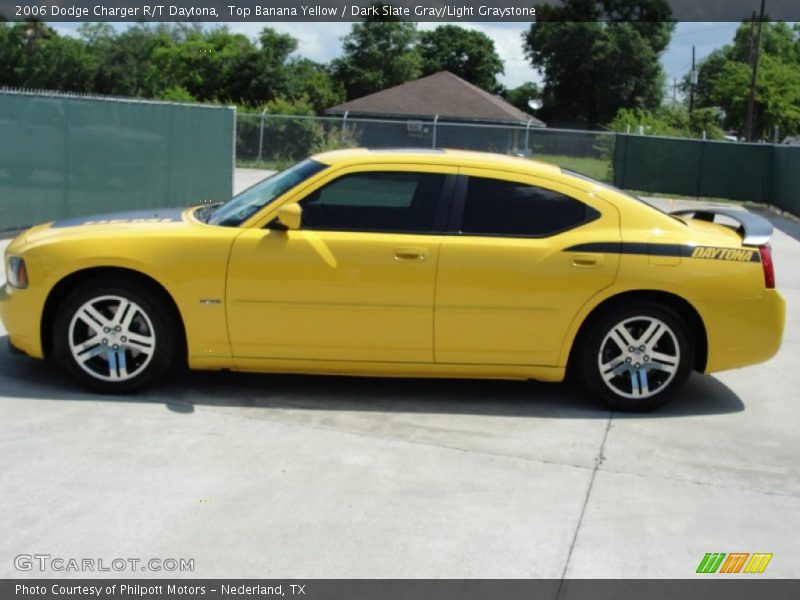 Top Banana Yellow / Dark Slate Gray/Light Graystone 2006 Dodge Charger R/T Daytona