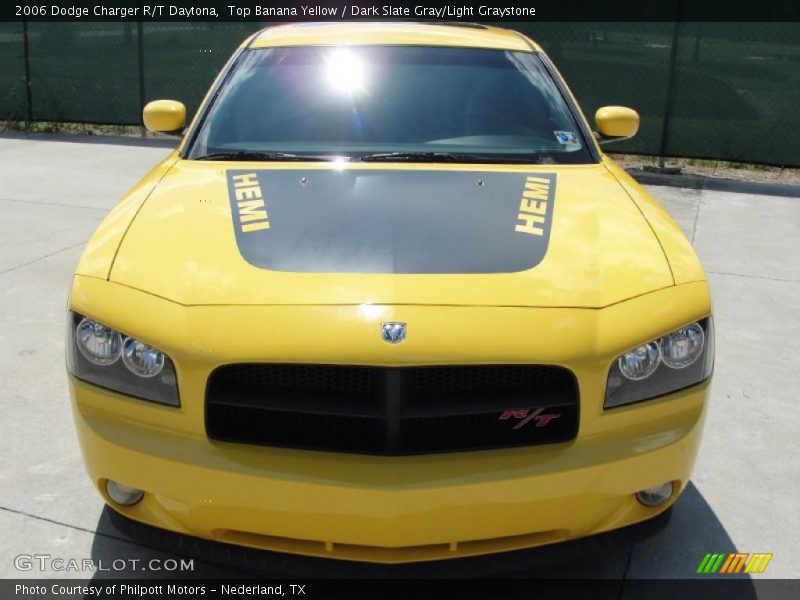 Top Banana Yellow / Dark Slate Gray/Light Graystone 2006 Dodge Charger R/T Daytona