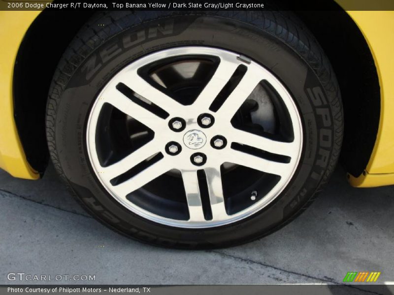 Top Banana Yellow / Dark Slate Gray/Light Graystone 2006 Dodge Charger R/T Daytona