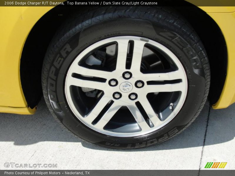 Top Banana Yellow / Dark Slate Gray/Light Graystone 2006 Dodge Charger R/T Daytona
