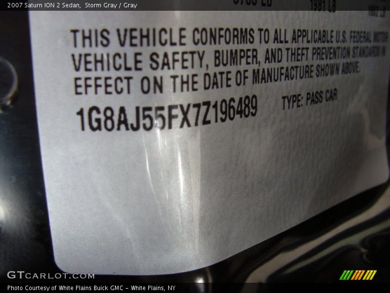 Storm Gray / Gray 2007 Saturn ION 2 Sedan