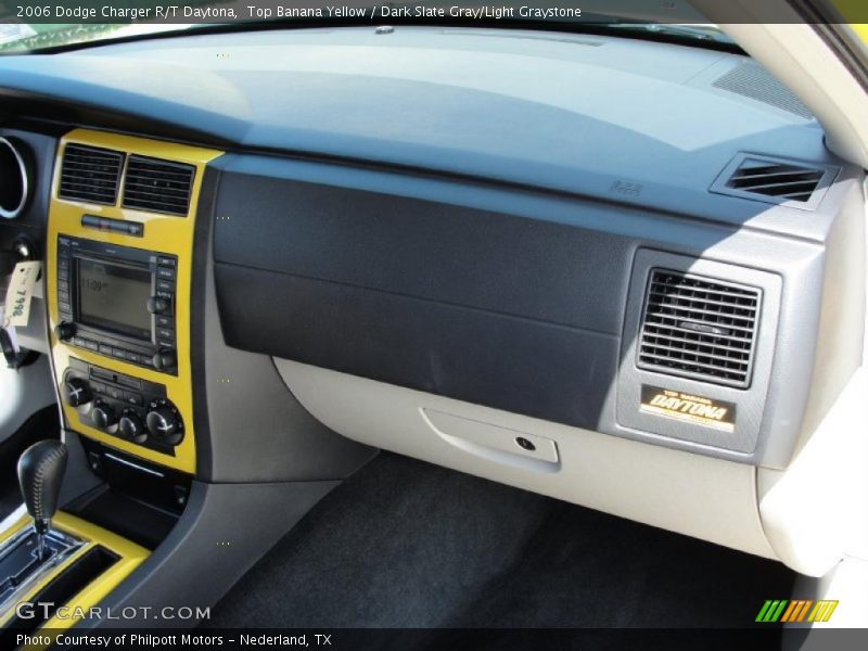 Top Banana Yellow / Dark Slate Gray/Light Graystone 2006 Dodge Charger R/T Daytona